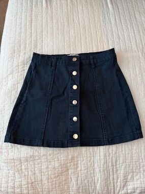 Forever 21 Black Button-Front Mini Skirt
